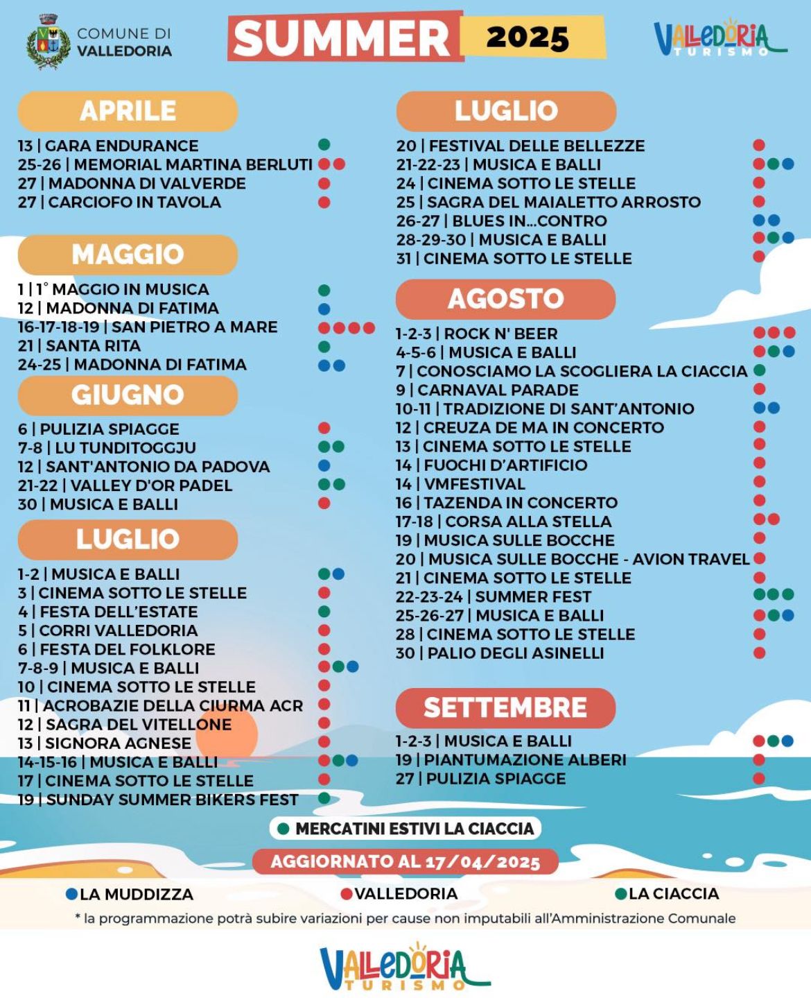 Eventi Stagione Estiva 2025